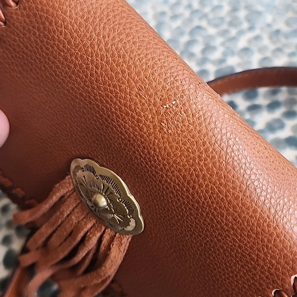 Street Level Leather Fringe Cross Body Bag Anthropologie - Picture 3 of 5